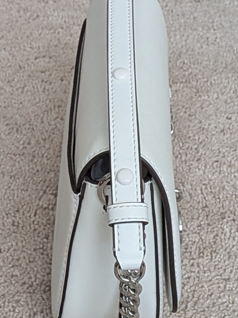 Michael Kors Mila Optic White Leather Flap Shoulder Bag Used-Excellent Condition - Picture 3 of 7